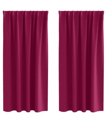 vidaXL Blackout Curtains with Rings 2 pcs Wine Red 175 x 140 cm