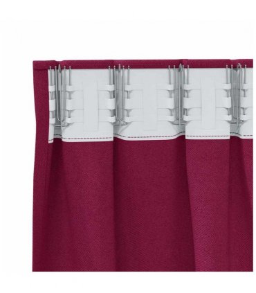 vidaXL Blackout Curtains with Rings 2 pcs Wine Red 175 x 140 cm