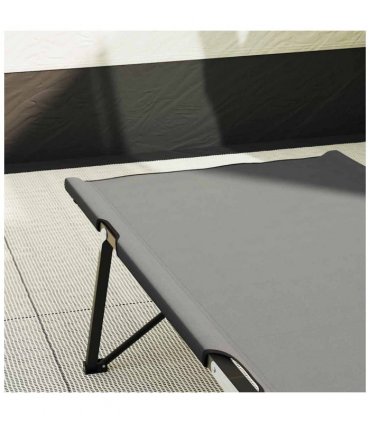 vidaXL Folding Camping Bed Folding Manual 2 pcs Grey 206 x 76 x 74 cm