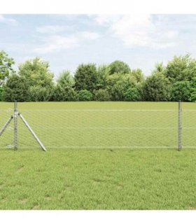 vidaXL Hexagon Fence Silver 0.6 x 25 m Galvanised steel