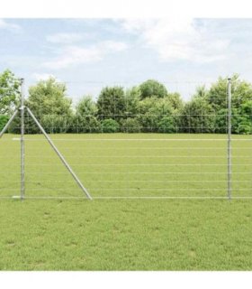 vidaXL Field Fence Silver