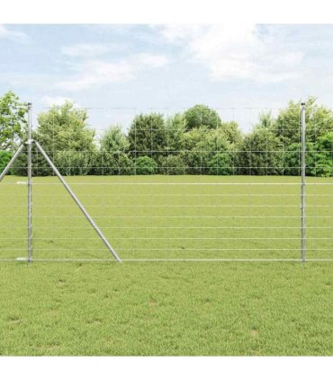 vidaXL Field Fence Silver