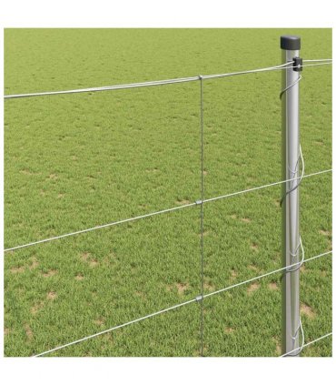 vidaXL Field Fence Silver