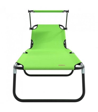 vidaXL Folding Sun Lounger Folding Green 190 x 57 x 81 cm Oxford