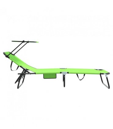 vidaXL Folding Sun Lounger Folding Green 190 x 57 x 81 cm Oxford