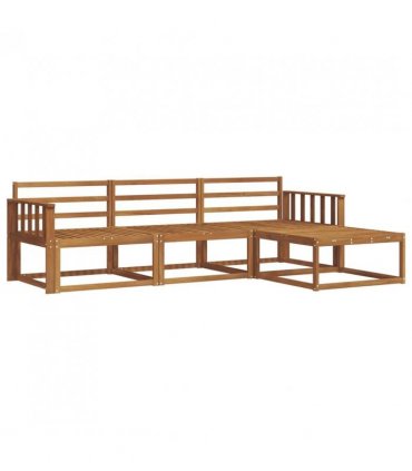 vidaXL Outdoor Sofa Set 4 pcs Natural Solid Acacia Wood