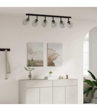 vidaXL Ceiling Spotlight Black 110.5 x 13 x 26 cm Glass and Metal
