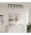 vidaXL Ceiling Spotlight Black 110.5 x 13 x 26 cm Glass and Metal