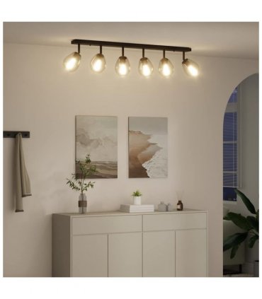 vidaXL Ceiling Spotlight Black 110.5 x 13 x 26 cm Glass and Metal