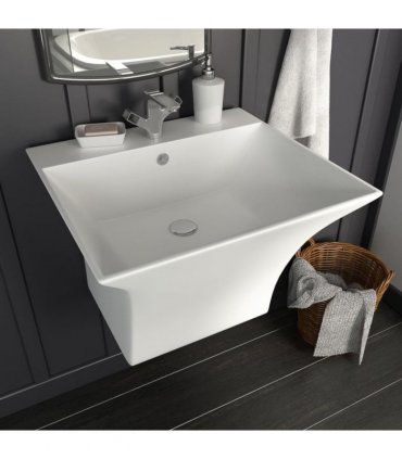 vidaXL Wall-mounted Basin Ceramic White 500x450x410 mm