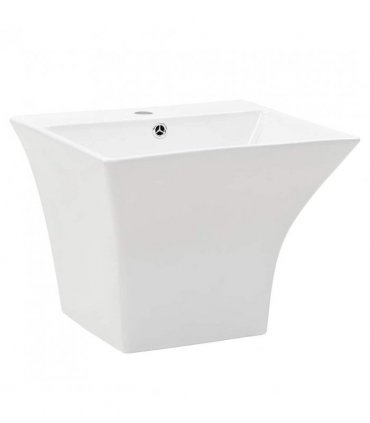 vidaXL Wall-mounted Basin Ceramic White 500x450x410 mm