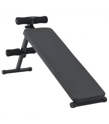 vidaXL Sit Up Bench Black 124 x 33.5 x 55 cm Powder-Coated Steel