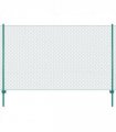 vidaXL Wire Mesh Fence with Posts Steel 25x2 m Green