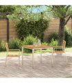 vidaXL Garden Chair 2 pcs Solid Acacia Wood and Stainless Steel