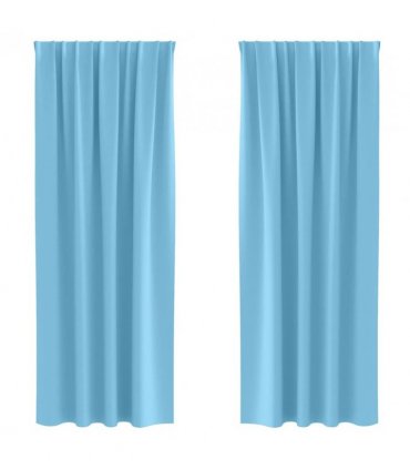 vidaXL Blackout Curtains with Rings 2 pcs Light Blue 260 x 140 cm