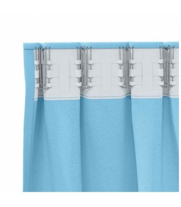 vidaXL Blackout Curtains with Rings 2 pcs Light Blue 260 x 140 cm
