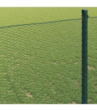 vidaXL Hexagon Fence Green 1.2 x 10 m PVC