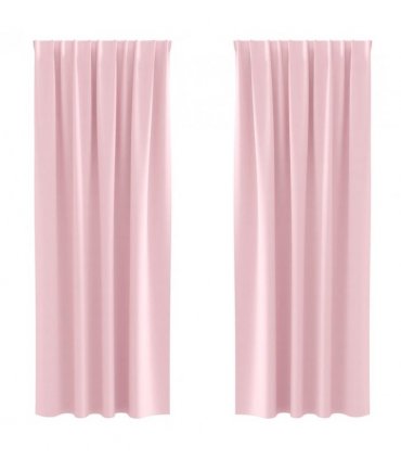 vidaXL Blackout Curtains with Rings 2 pcs Baby Pink 260 x 140 cm
