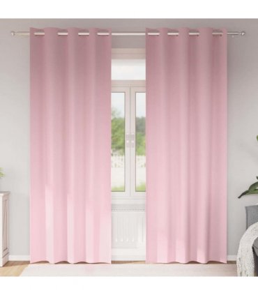 vidaXL Blackout Curtains with Rings 2 pcs Baby Pink 245 x 140 cm