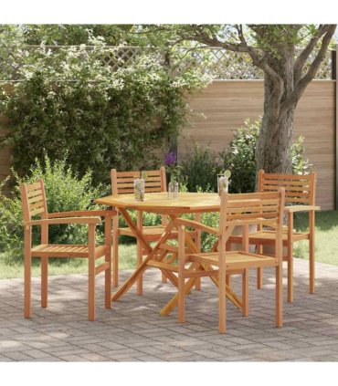 vidaXL Chair 4 pcs Brown 56 x 55 x 90.5 cm Solid Teak Wood