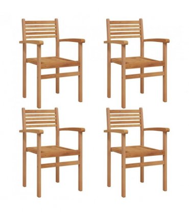vidaXL Chair 4 pcs Brown 56 x 55 x 90.5 cm Solid Teak Wood