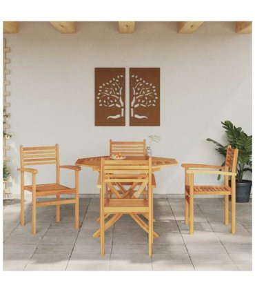 vidaXL Chair 4 pcs Brown 56 x 55 x 90.5 cm Solid Teak Wood