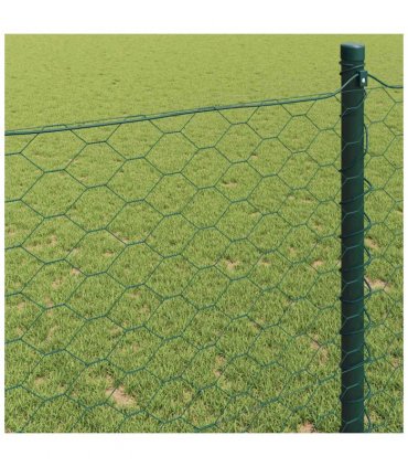vidaXL Hexagon Fence Green 0.6 x 100 m PVC