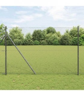 vidaXL Chain Link Fence 10 x 1.5 m Steel Grey