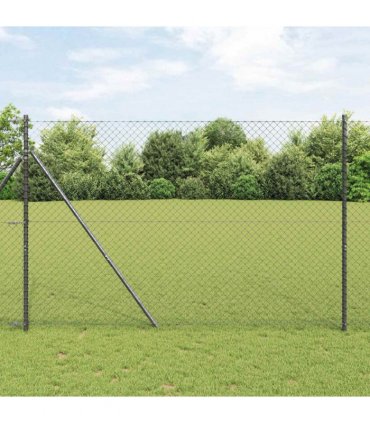 vidaXL Chain Link Fence 10 x 1.5 m Steel Grey