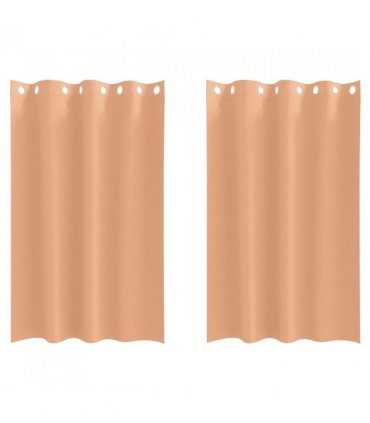 vidaXL Blackout Curtains with Rings 2 pcs Light Brown 175 x 140 cm
