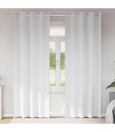 vidaXL Blackout Curtains with Rings 2 pcs Pure White 245 x 140 cm