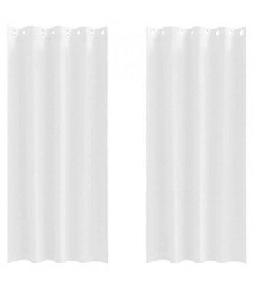 vidaXL Blackout Curtains with Rings 2 pcs Pure White 245 x 140 cm