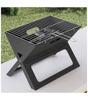 vidaXL Outdoor Grill Black 46 x 31 x 31 cm Steel