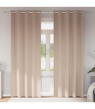 vidaXL Blackout Curtains with Rings 2 pcs Taupe 260 x 140 cm Polyester