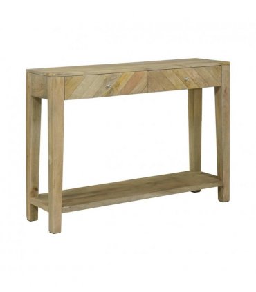 vidaXL Console Table Natural Grey 110 x 30 x 80 cm Solid Mango Wood