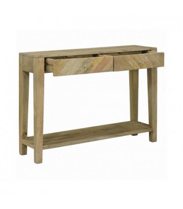 vidaXL Console Table Natural Grey 110 x 30 x 80 cm Solid Mango Wood