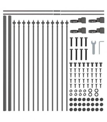 vidaXL Garden Fence Woerden Grey 1.7 x 0.6 m Powder-coated Steel