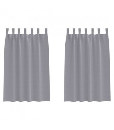 vidaXL Blackout Curtains with Rings 2 pcs Light Grey 175 x 140 cm