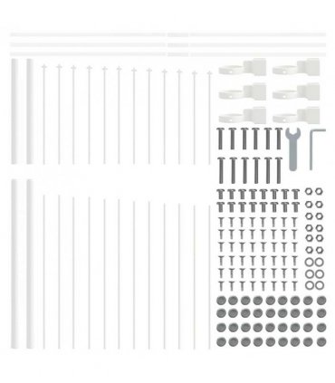 vidaXL Garden Fence Woerden White 170 x 215 cm Powder-Coated Steel