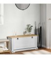 vidaXL Shoe Cabinet Corona White 99 x 32 x 49 cm Solid Pine Wood