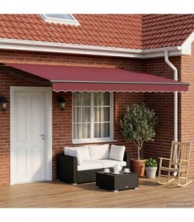vidaXL Manual Retractable Awning with LEDs 4 x 3 m