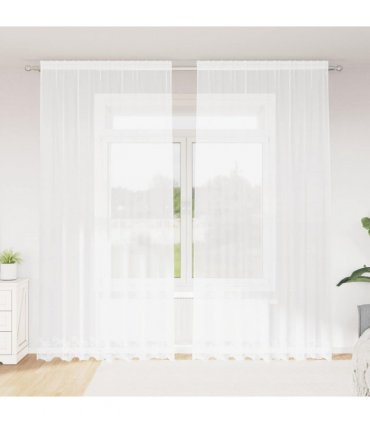 vidaXL Lace Curtain with Curtains Floral White 280 x 200 cm Polyester