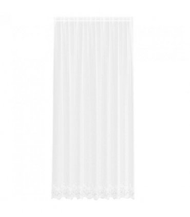 vidaXL Lace Curtain with Curtains Floral White 280 x 200 cm Polyester