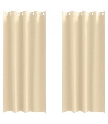 vidaXL Blackout Curtains with Rings 2 pcs Cream 225 x 140 cm Polyester
