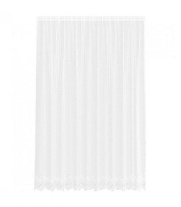 vidaXL Lace Curtain with Curtains Floral White 280 x 300 cm Polyester