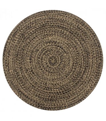 vidaXL Area Rug | Black and natural | Jute and cotton | 90 cm diameter | Durable