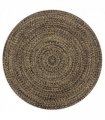 vidaXL Area Rug | Black and natural | Jute and cotton | 90 cm diameter | Durable