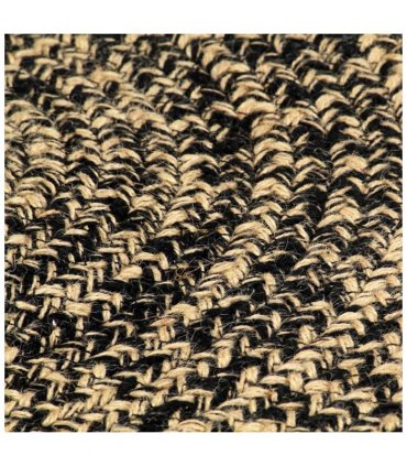 vidaXL Area Rug | Black and natural | Jute and cotton | 90 cm diameter | Durable