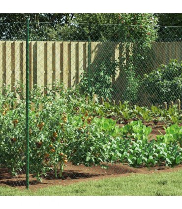 vidaXL Chain Link Fence Green 2 x 20 m Steel