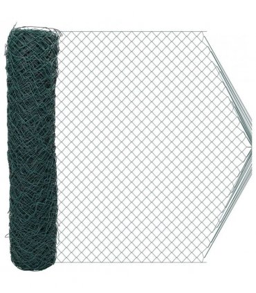 vidaXL Chain Link Fence Green 2 x 20 m Steel